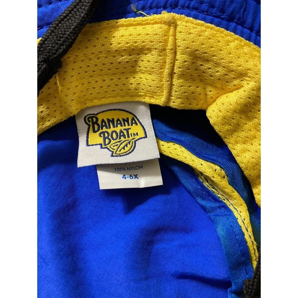 BANANA BOAT SUNSCREEN SUN HAT SPF 50 SIZE 4-6X 100% NYLON BLUE/YELLOW